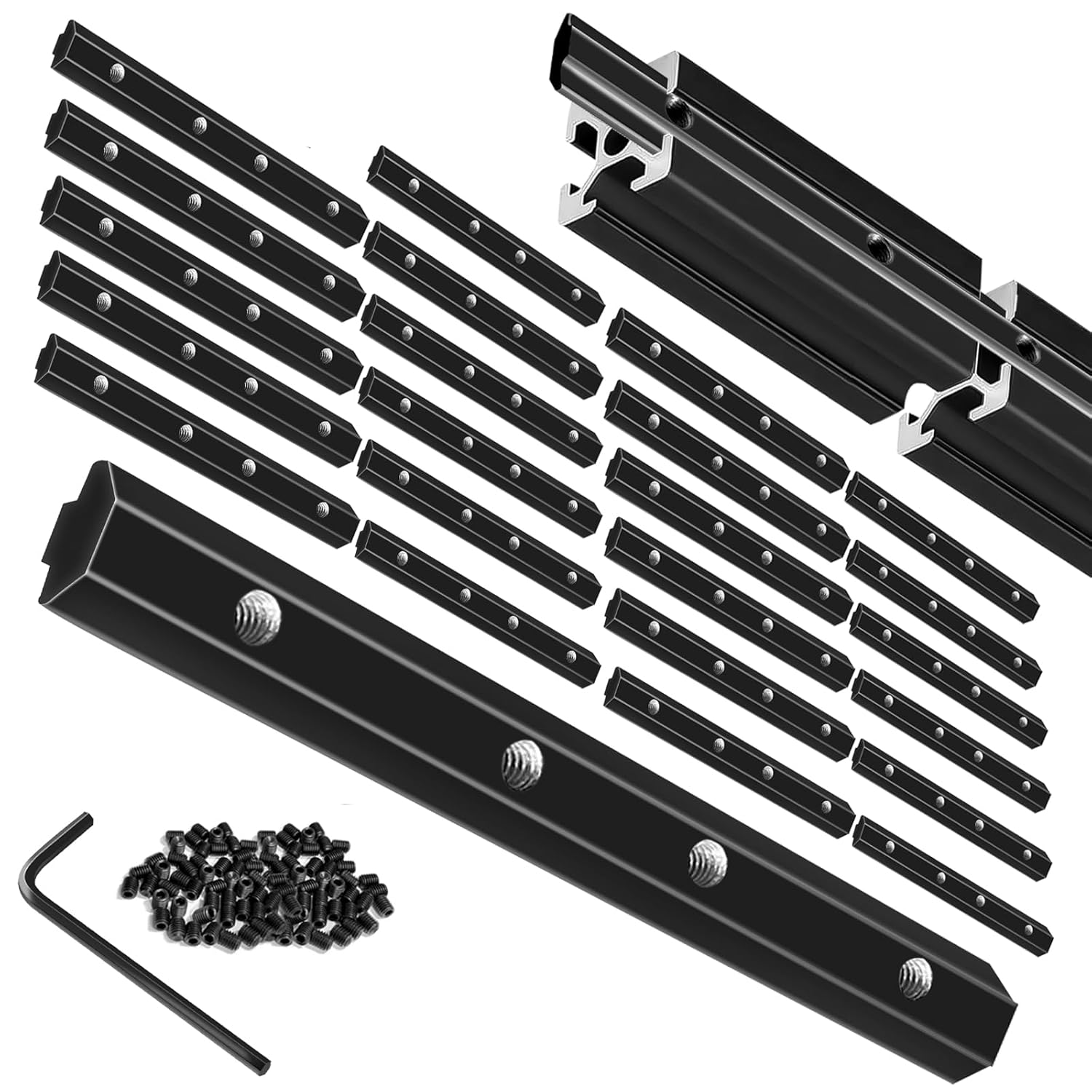 IMetrx 12 Piezas 2020 Staight Connector Corner Bracket Joint Plate 20x20 Hardware T-Slotted Accessories V-Slot With Screws For 3D Printer Accessories Silver 20x20 Aluminum Profile