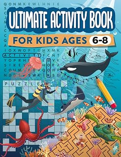 Liberty Fox Ultimate Activity Book Kids 6-8: 100 Pages Mazes, Dot-to-Dot, Word Search, Crosswords