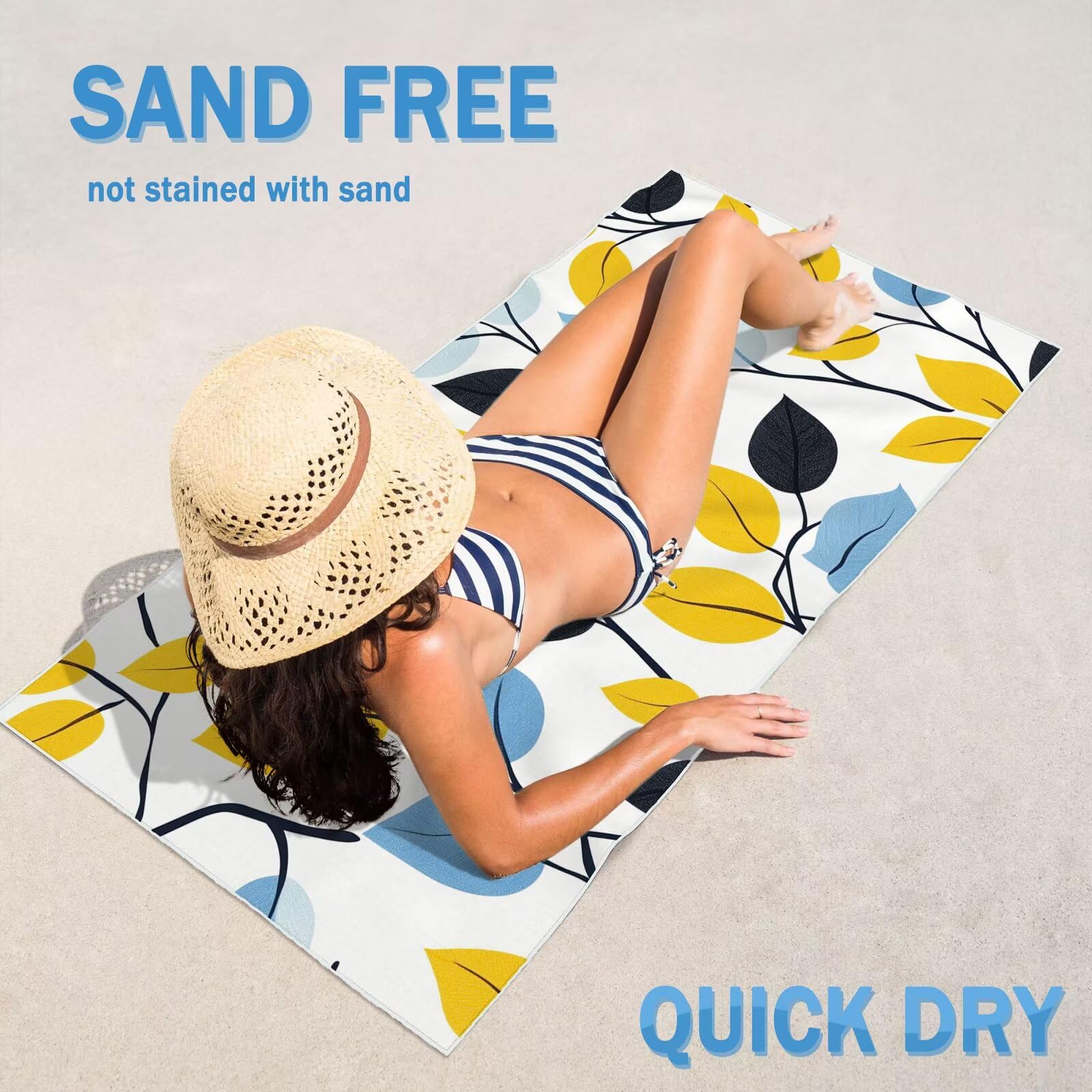 2-pak bardzo dużych 100 x 220 cm prosty szybkoschnący ręcznik z mikrofibry bez piasku i plażowy, lekki podróżny, kompaktowy ręcznik kempingowy z torbą do przechowywania, chłonny dla kobiet, mężczyzn
