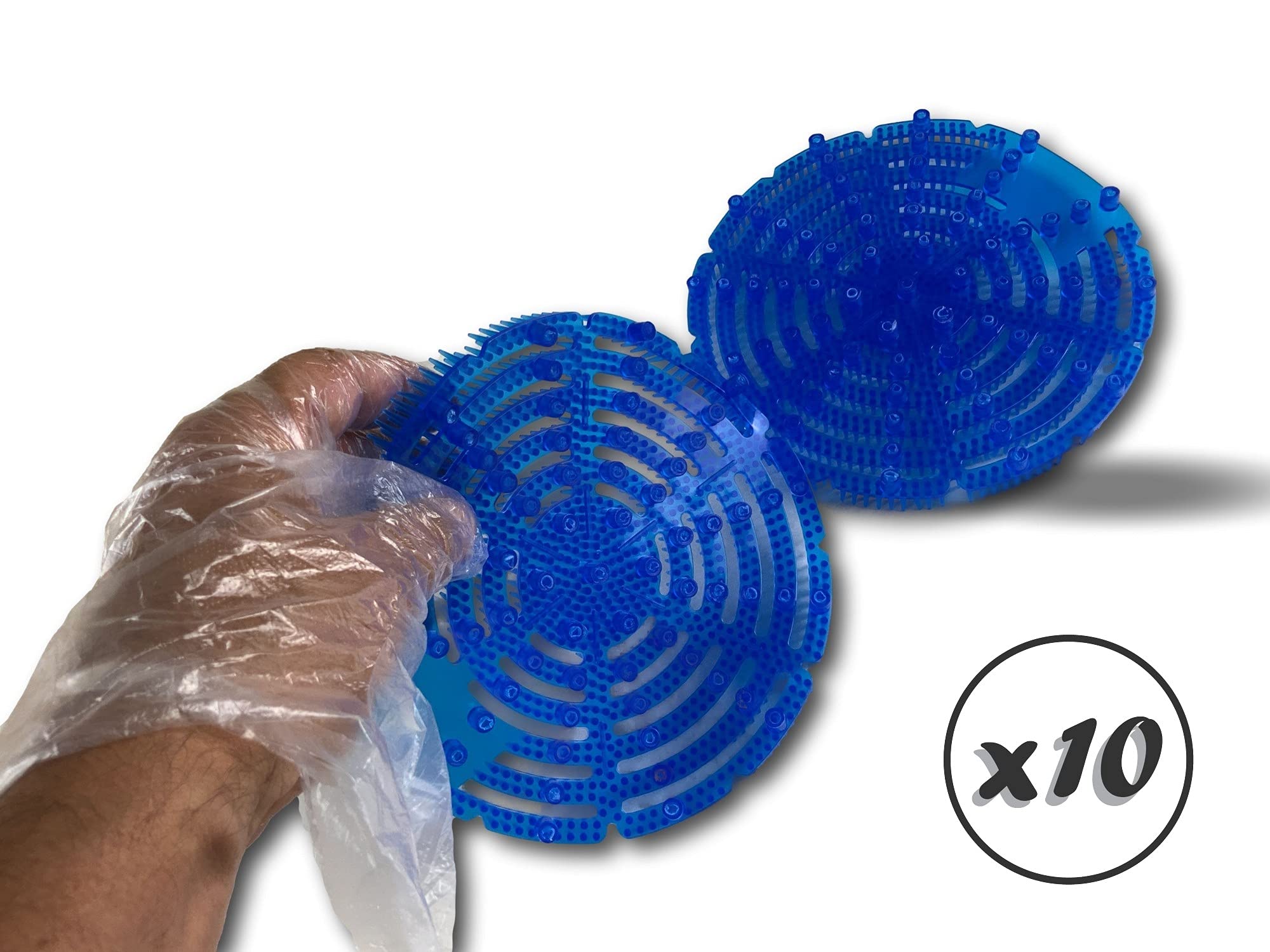 Zestaw 2 ekranów do pisuarów antysplash | Zestaw 10 | Ø 17 cm | Ocean fresh | odświeżacz powietrza | Antybakteryjny | Łagwy niebieski | Filtr | Pasuje do wszystkich pisuarów | Hotel restauracja | Kibros URISPLBLPx10
