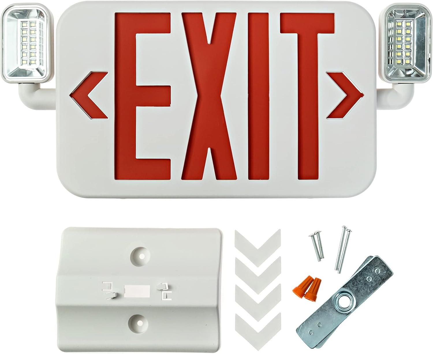 Ciata 6 Pack Ultra Bright Slim Rechargeable Indoor Exit Lights, Emergency Light Combo Sign Fixture Hardwired with Battery Powered Backup, Fire Exit Sign with Lights, Led Exit Signs with Battery Backup