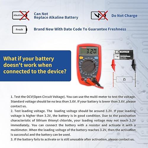 Miniatura 6 de EEMB 1/2 AA Tamaño 3.6V Baterías de litio ER14250 LS14250 3.6Volt 1200mAh Batería de un solo uso 4Pack