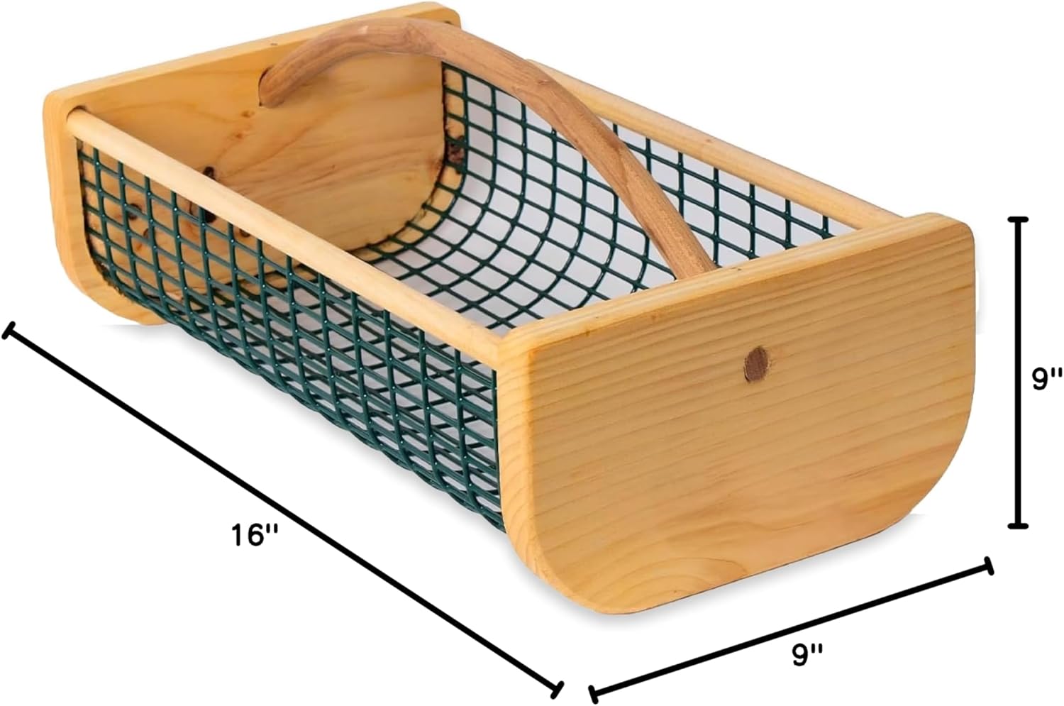 Garden Hod Harvest Basket - Durable Wooden Gardening Supply for Flowers, Vegetables, and Fruits - Handcrafted in Maine, USA – 16 x 9 Inches, 8 Quart Capacity