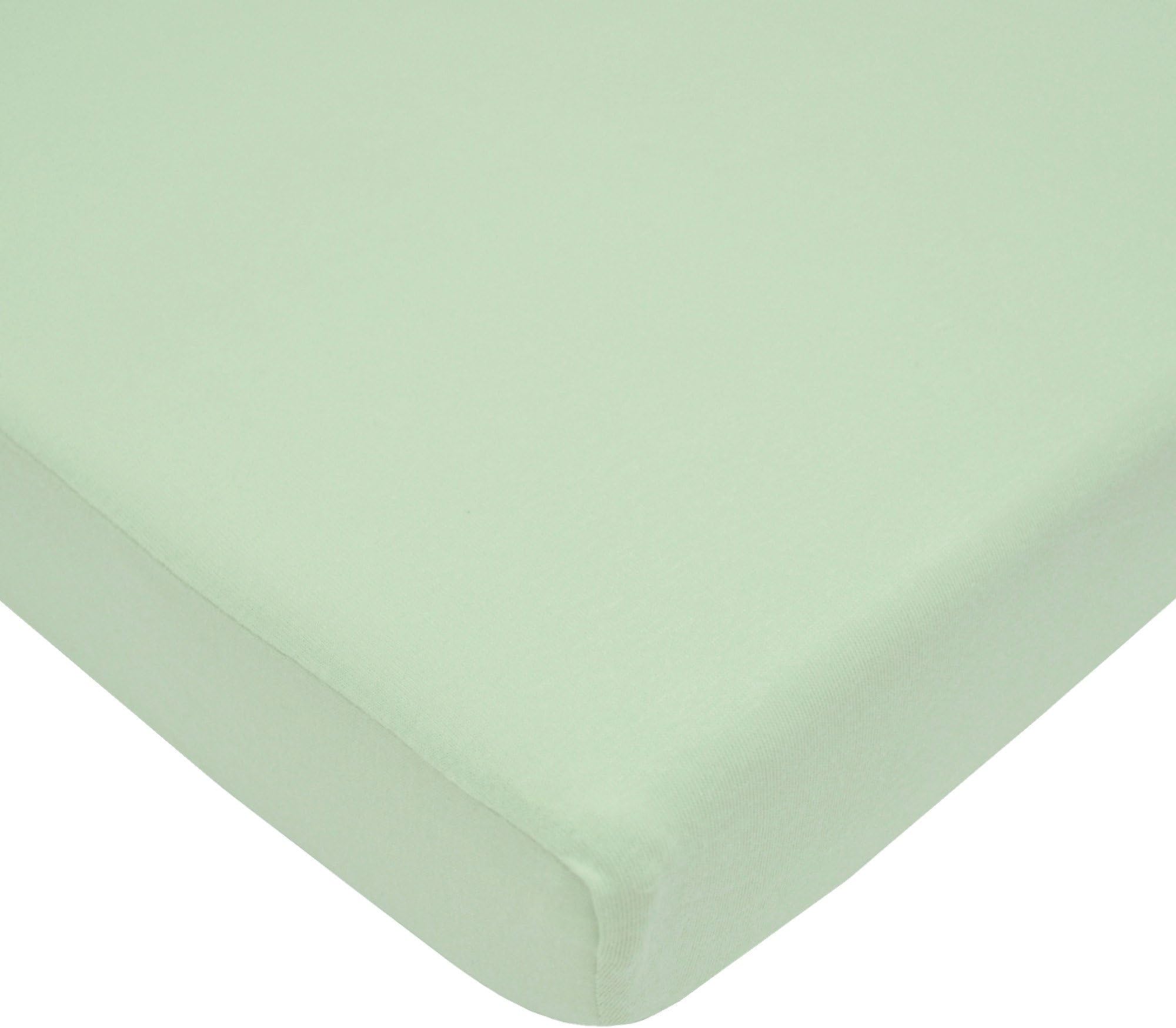 American Baby Company 100% Natural Cotton Jersey Knit Fitted Portable/Mini-Crib Sheet, Celery, Soft Breathable, for Boys and Girls