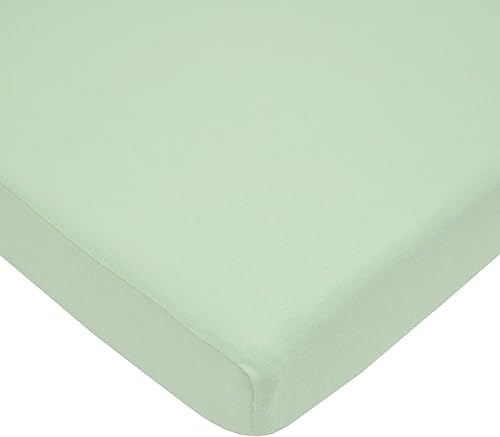 TL Care Supreme - Sábana pequeña para cuna, 100 % algodón natural, apio, 24 x 38 pulgadas, suave y transpirable, para niños y niñas