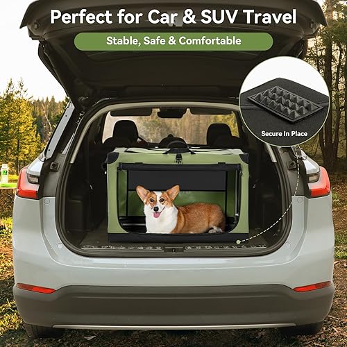 Miniatura 8 de PETSFIT Jaula suave para perros, con cubierta de tela ajustable patentada, puertas de malla a prueba de mordeduras y bloqueables, base impermeable,