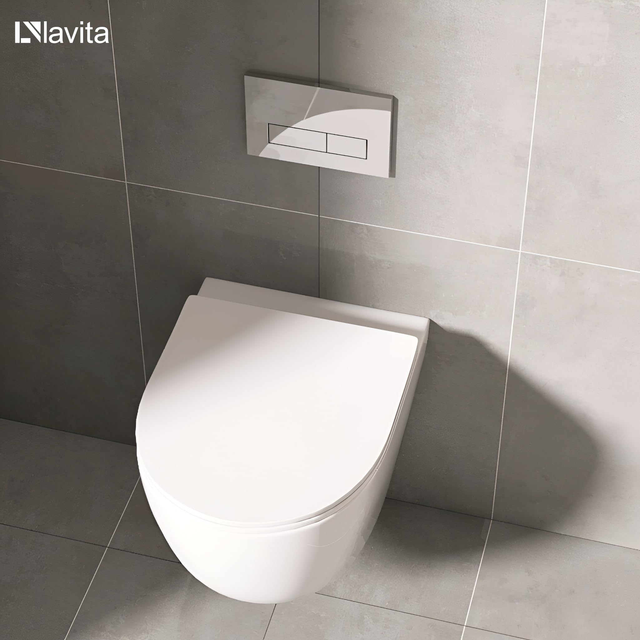 Domino Lavita elemento da parete WC sospensione placca comando RC cromato altezza flessibile 112-128 cm
