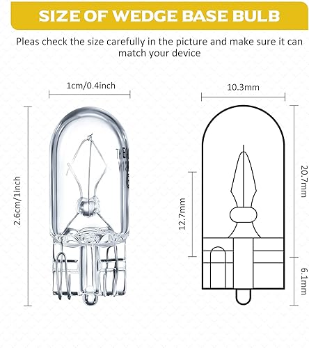 Miniatura 2 de Honoson Bombilla Krypton transparente de 14 con base de cuña de 12 V y 5 W, para iluminación de paisaje, RV y gabinete (50 piezas)
