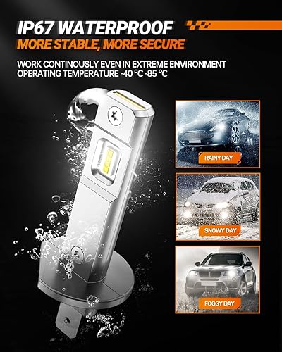 Vista 38 de SEALIGHT - Bombillas 9005/HB3, superbrillantes con 33,000 lúmenes, antiniebla, color blanco frío, 6500K, 60,000 horas de vida útil, ventilador