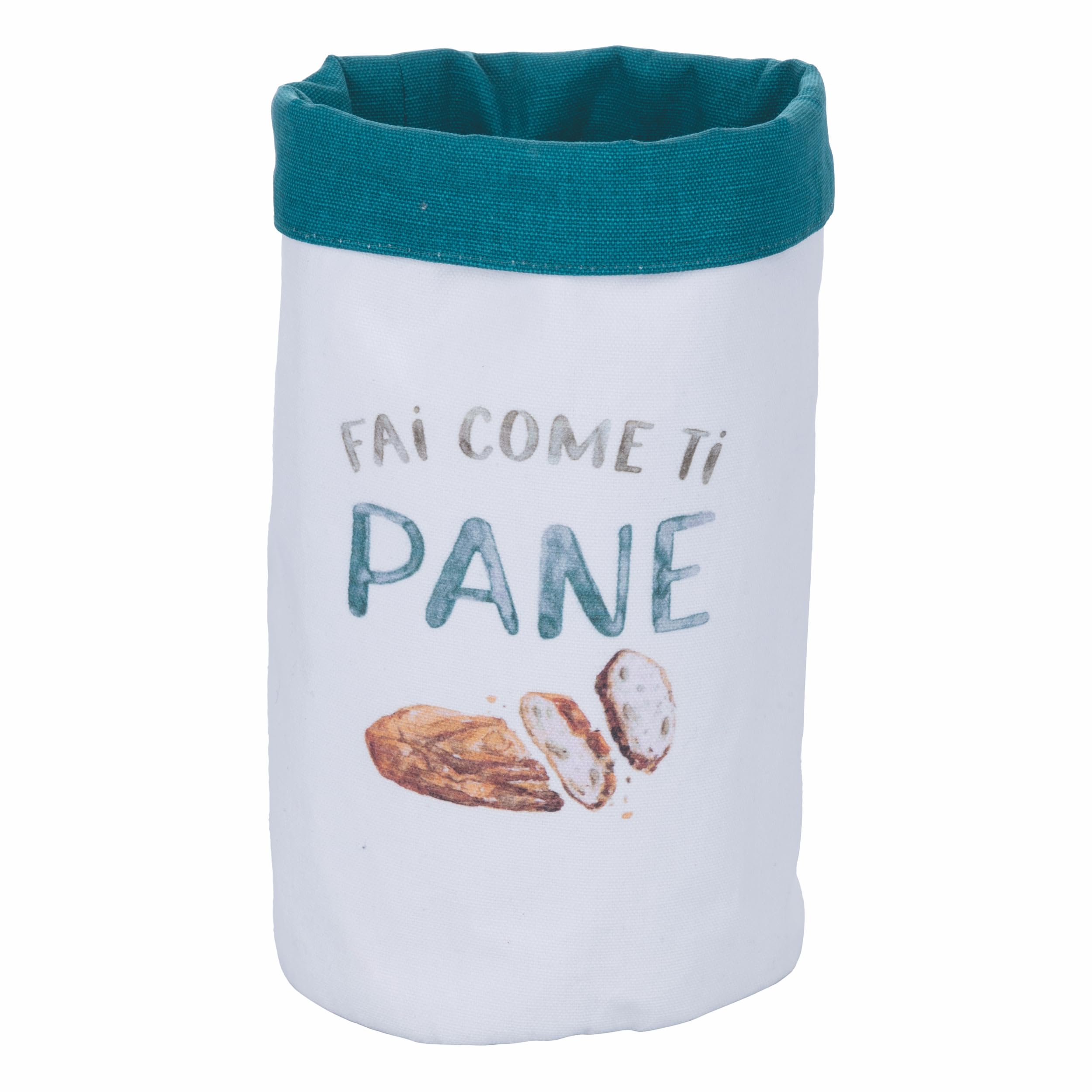 Petit Sac à Pain En Coton Villa D'Este Home Tivoli - "Fais Comme Le Pain" - Blanc Et Bleu