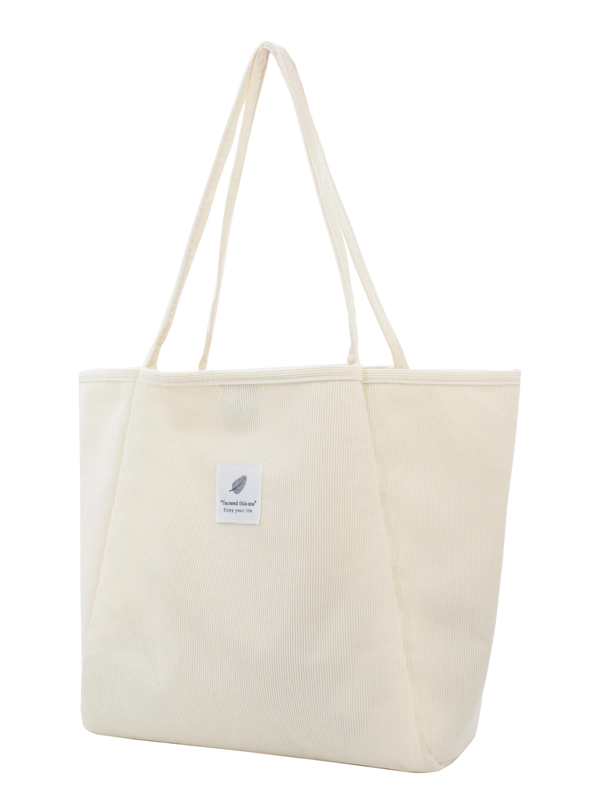 TeeYee Kord Tote Bag Damen Große Faltbar Shopper Tasche Mit Druckknopf | Groß Einkaufstasche für Reise,Alltag,Shopper für Schule,Handtasche für Arbeit,Schultertasche für Beruf