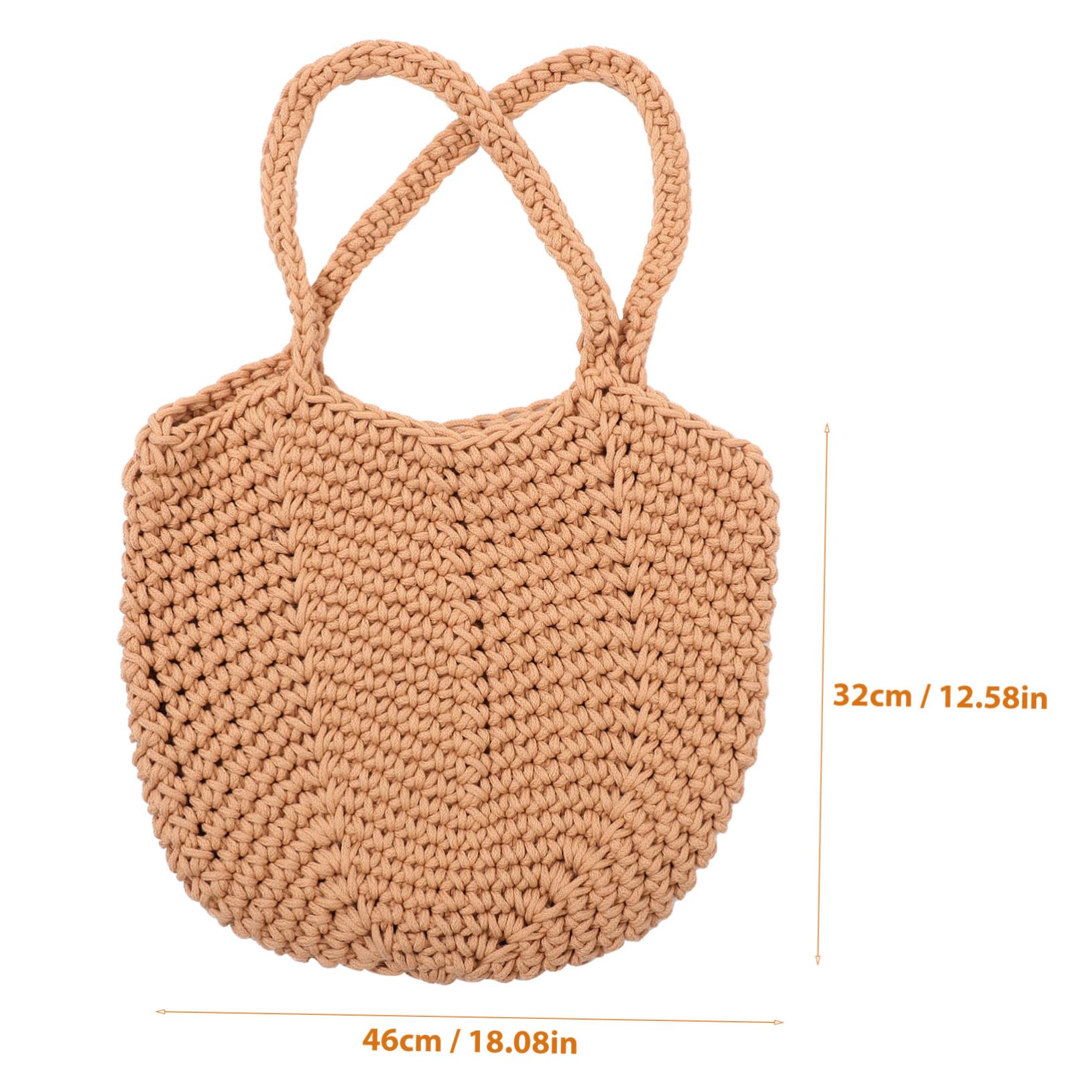 LIFKOME Sacca Da Spiaggia Di Di Cotone Borsa Tote Totalizzatore Tote Bag Borse Da Donna Borsa Intrecciata Borse Da Spiaggia Per Le Vacanze Delle Donne Corda Di Cotone Bianca