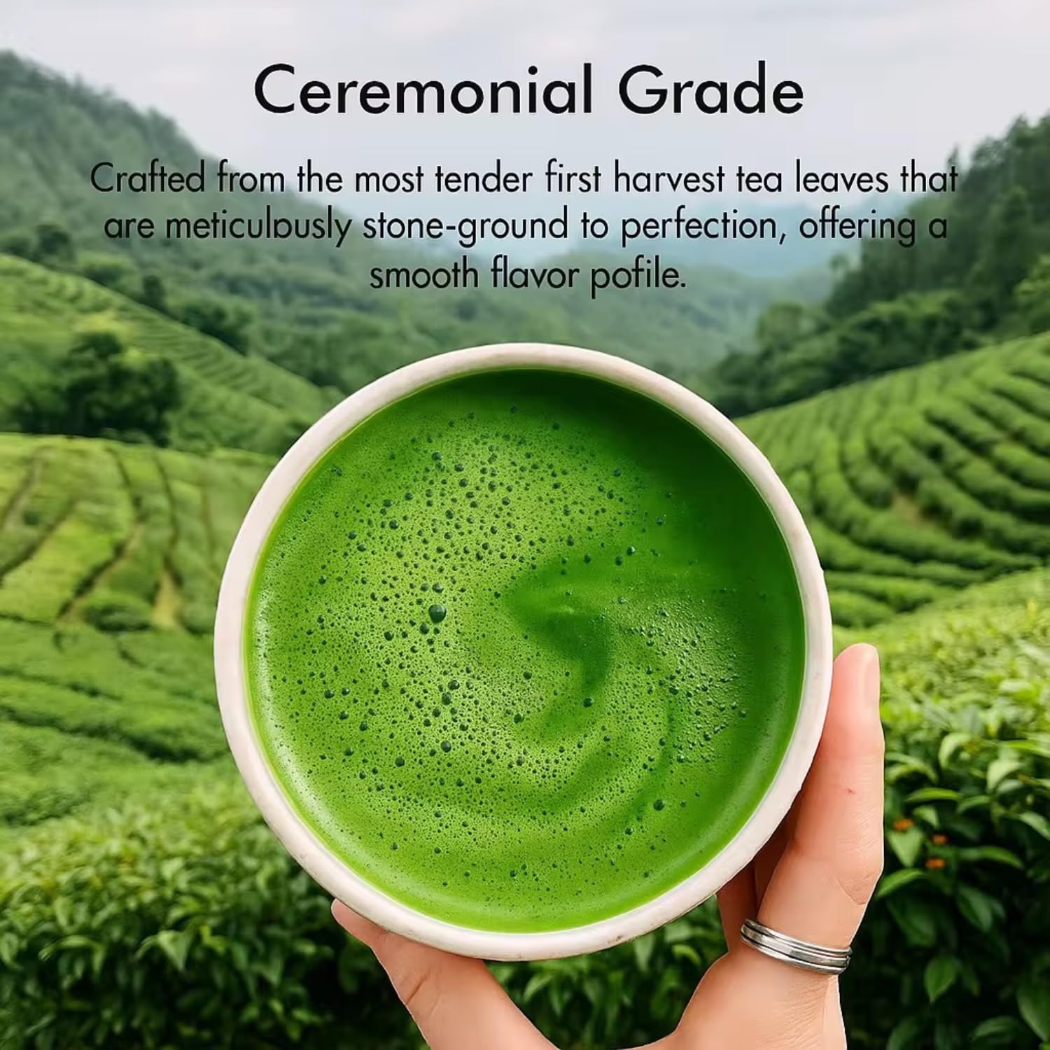 Japanese Premium Organic Ceremonial Grade Matcha TIN 50g-1 76oz Green Tea Powder Pure Raw Authentic Hand Picked-First Harvest — view 3