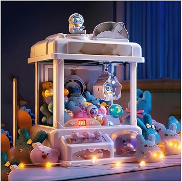 Toy Grabber Claw Machine , Claw Machine for Adults with Light and Music,2 Panda Doll,25 Dolls,20 Gashapons , Claw Machine Arcade Game for Boys Girls Age 5-7 8-10 10-13
