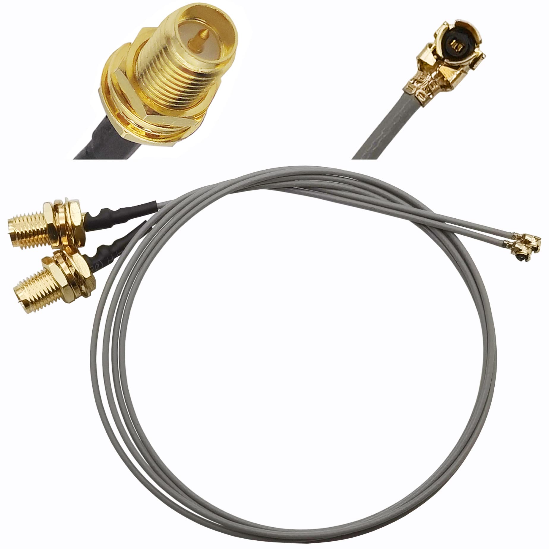 Tenmory U.FL to RP-SMA Female Cable Mini PCI UFL to SMA Ipex Connector Pigtail WiFi Antenna Extension Cable (20 inch 2 Pcs)