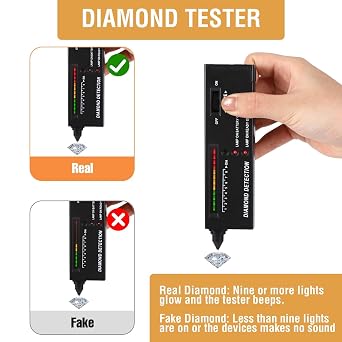 Portable Electronic Diamond Tester Pen, Professional Moissan Diamond Tester High Accuracy Jewelry Detector for Diamond Jade Ruby Crystal Sapphire Agate gems Multi Gemstone Precious
