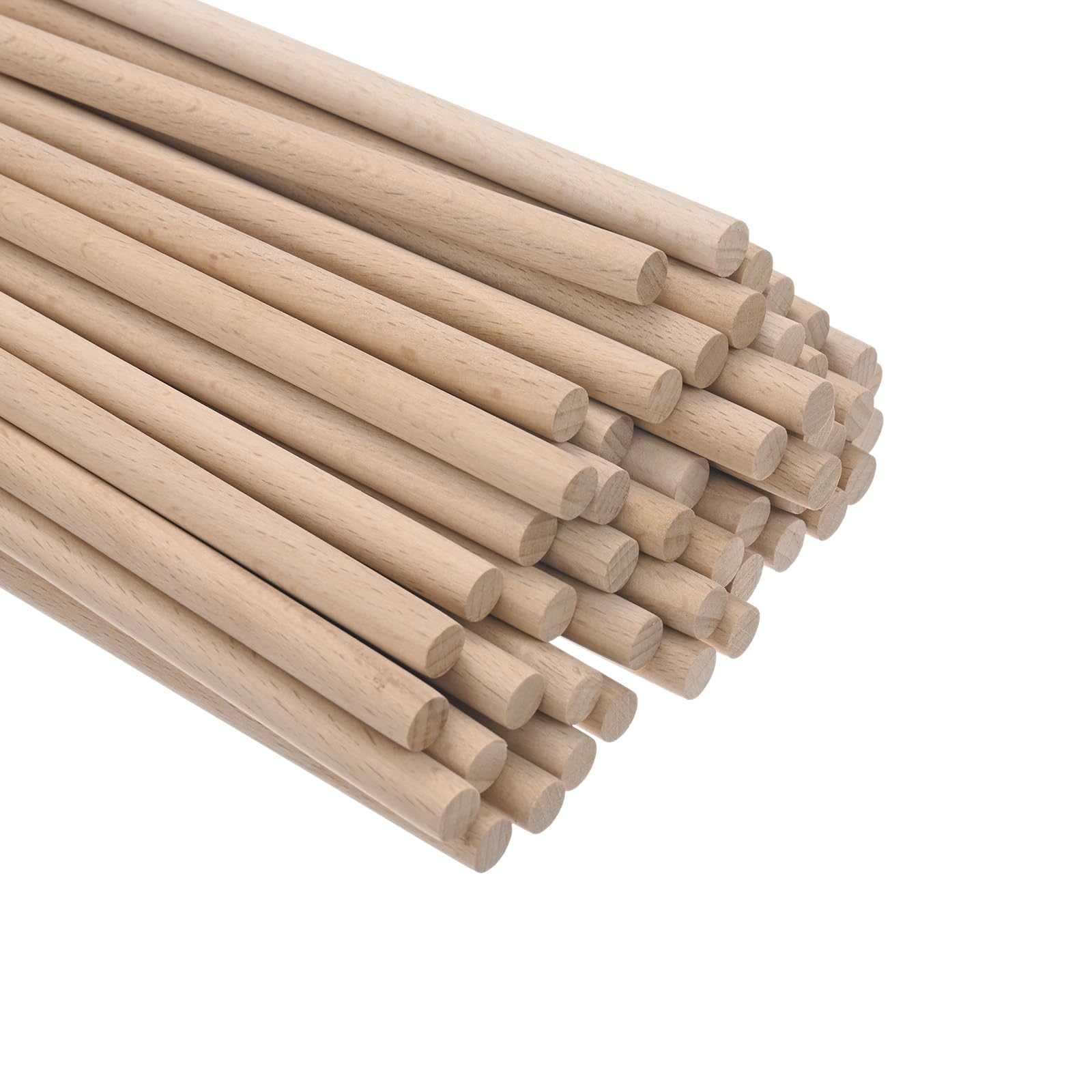 M METERXITY 50-Pack Dowel Rods Wood Sticks, 5/16 x 8 Inch Wooden Dowel Rods, Unfinished Hardwood Sticks