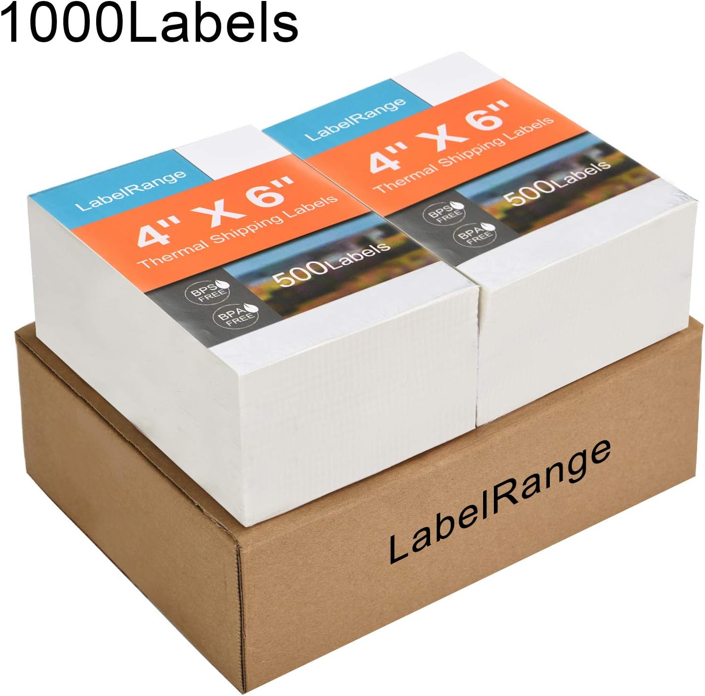 4''X6'' Direct Thermal Shipping Labels (1000 4x6 Fan-fold Labels) - Permanent Adhesive Postage Labels - Commercial Grade - LabelRange/Rollo/Munbyn Compatible - Image 2