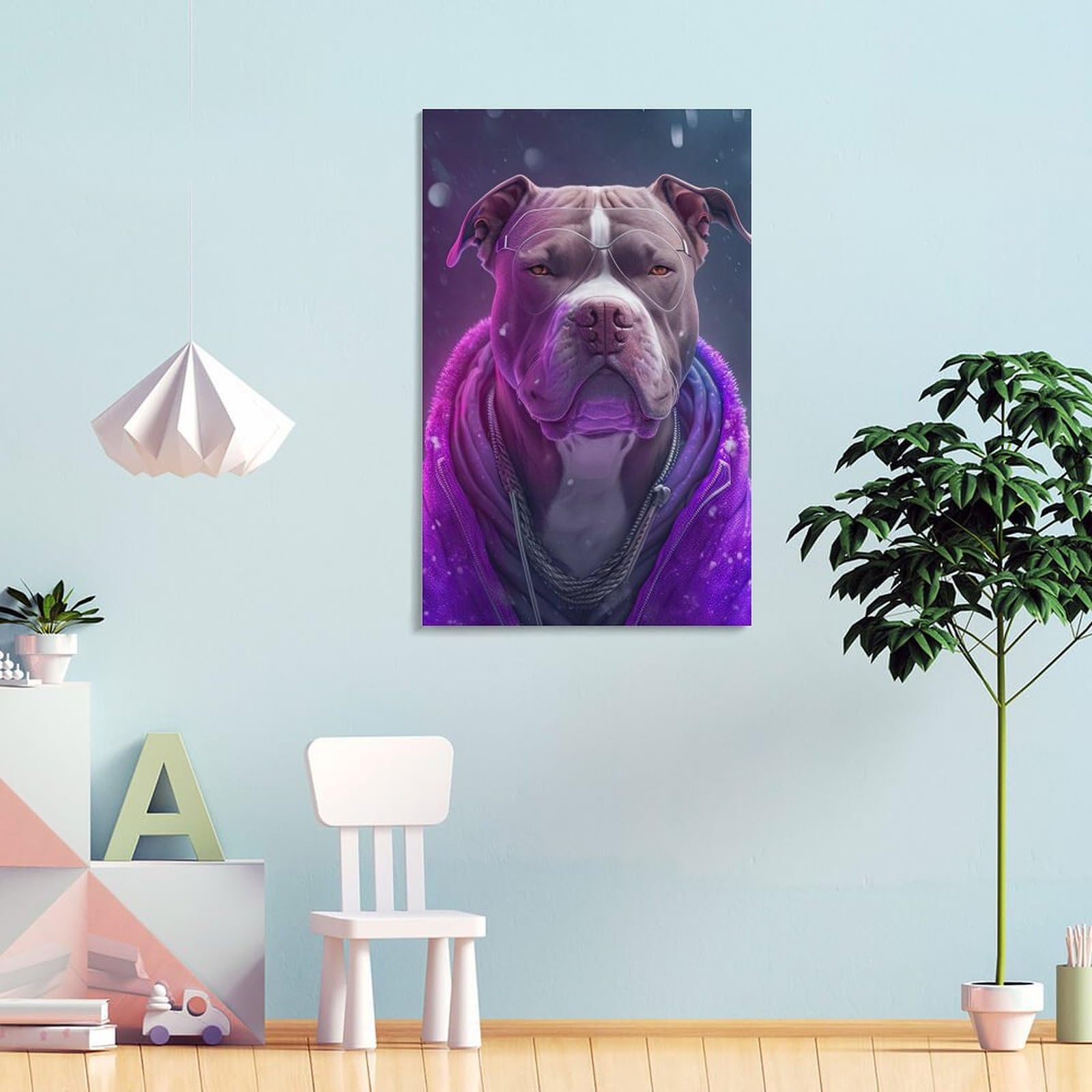Stampa su tela, motivo "Beagle" hip-hop, poster e stampe, decorazione da parete per soggiorno, camera dei ragazzi, 50 x 75 cm