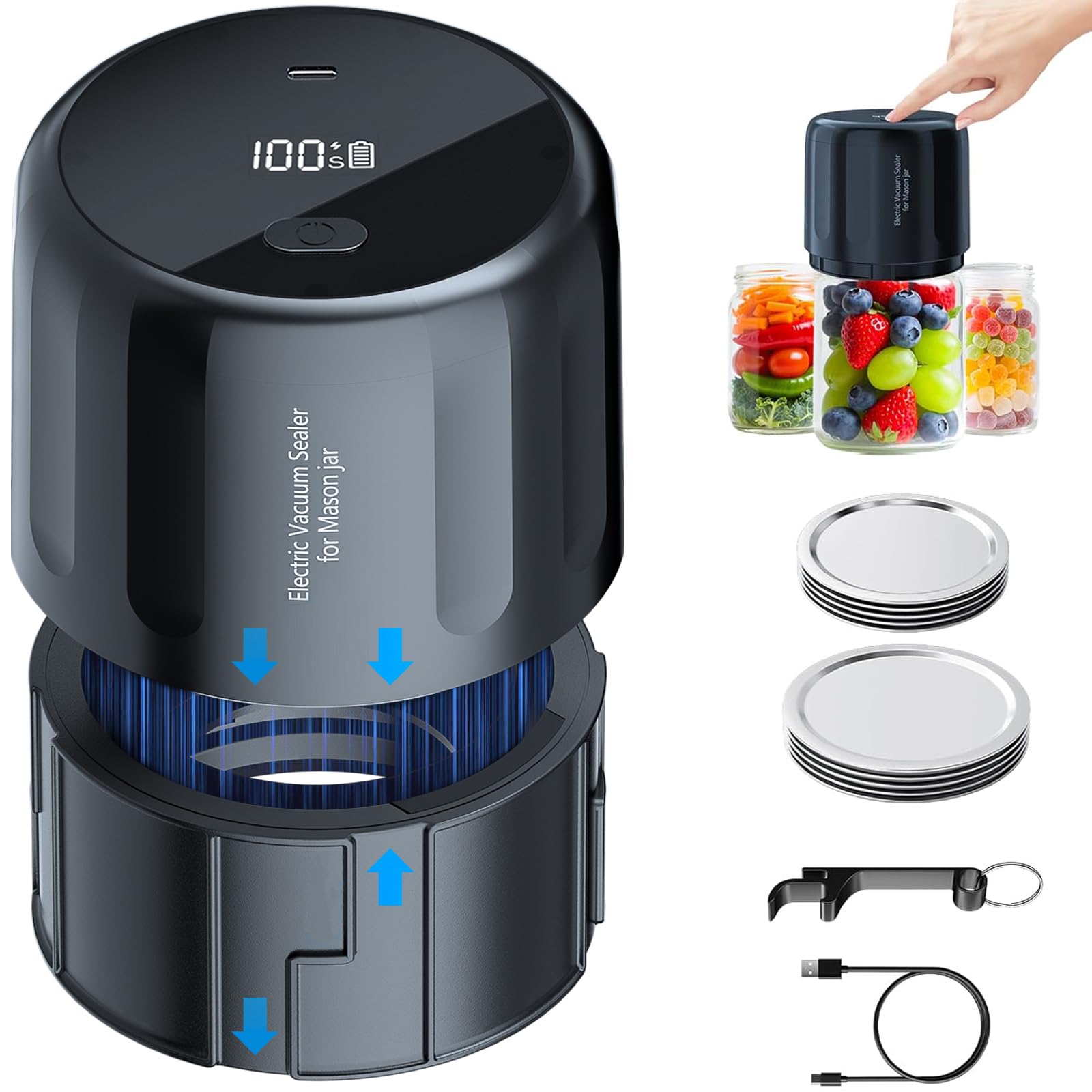 Meyoung Upgraded Auto Stop Electric Mason Jar Vacuum Sealer