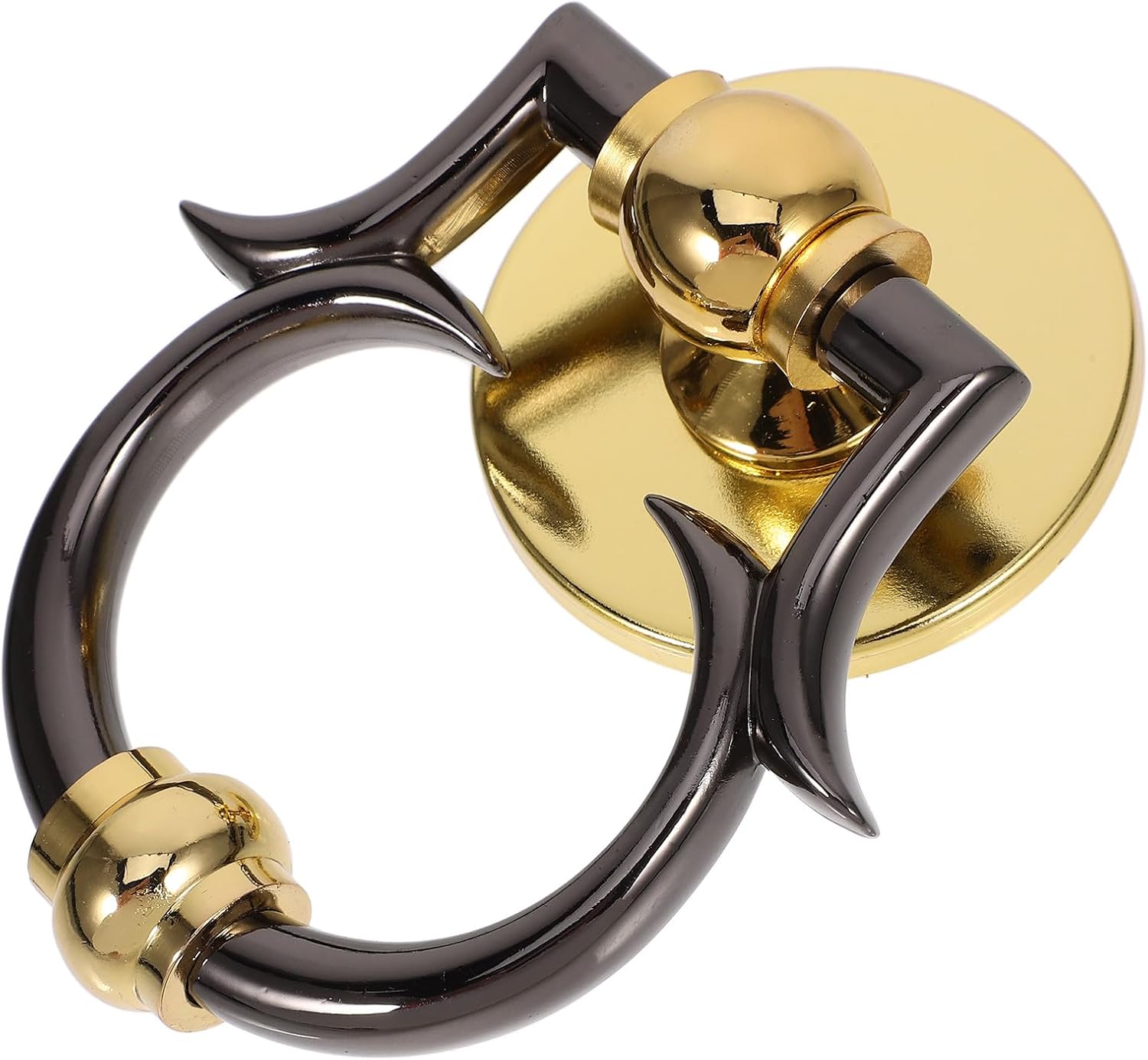 Generic Zinc Alloy Door Knocker Vintage Front Door Ornament Rustic Ring Pull Handle with Mounting Hardware for Home Security and Decorative Use