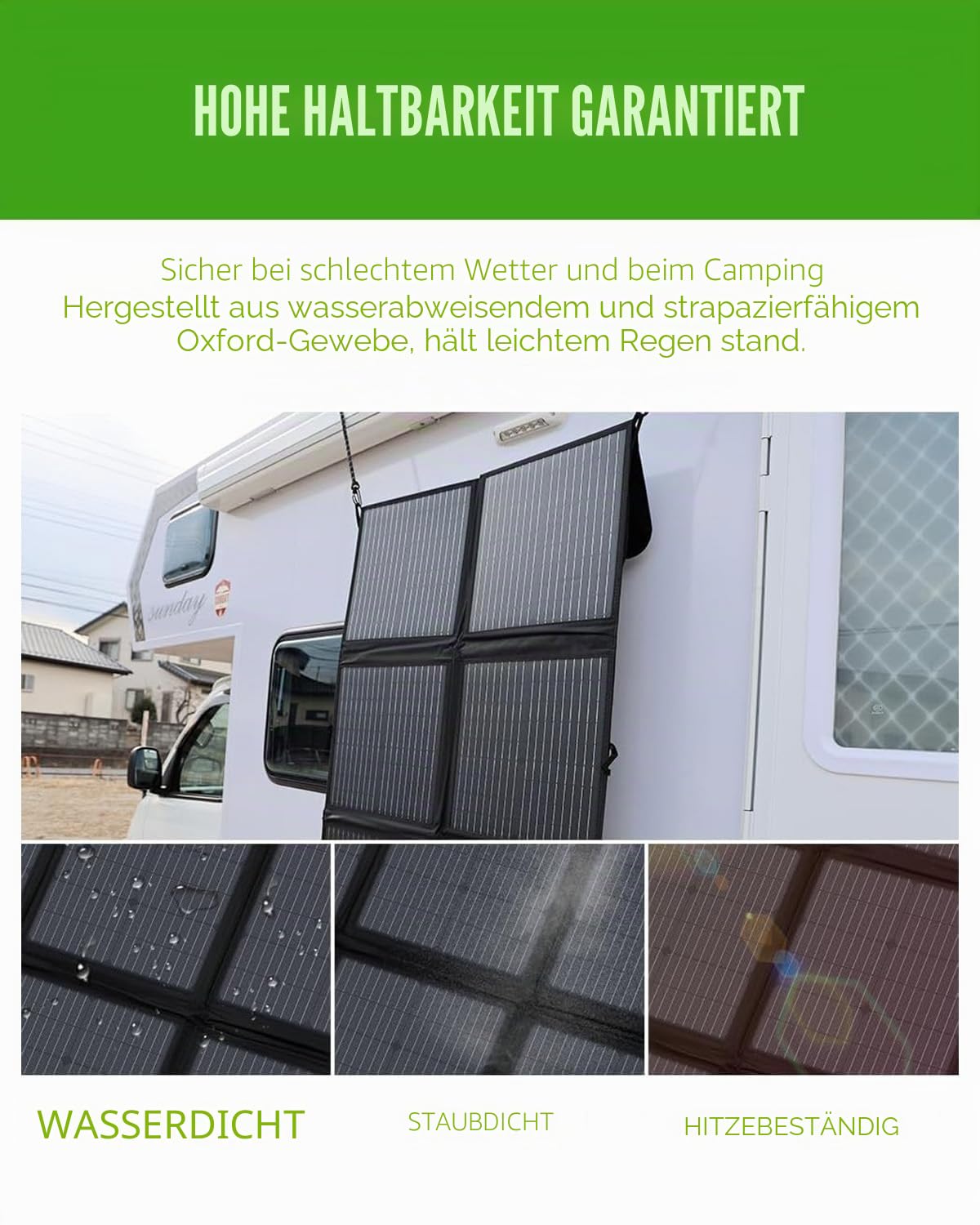 Faltbares Solarpanel 200W IP67 Wasserdicht Tragbares Solarladegerät Camping Outdoor