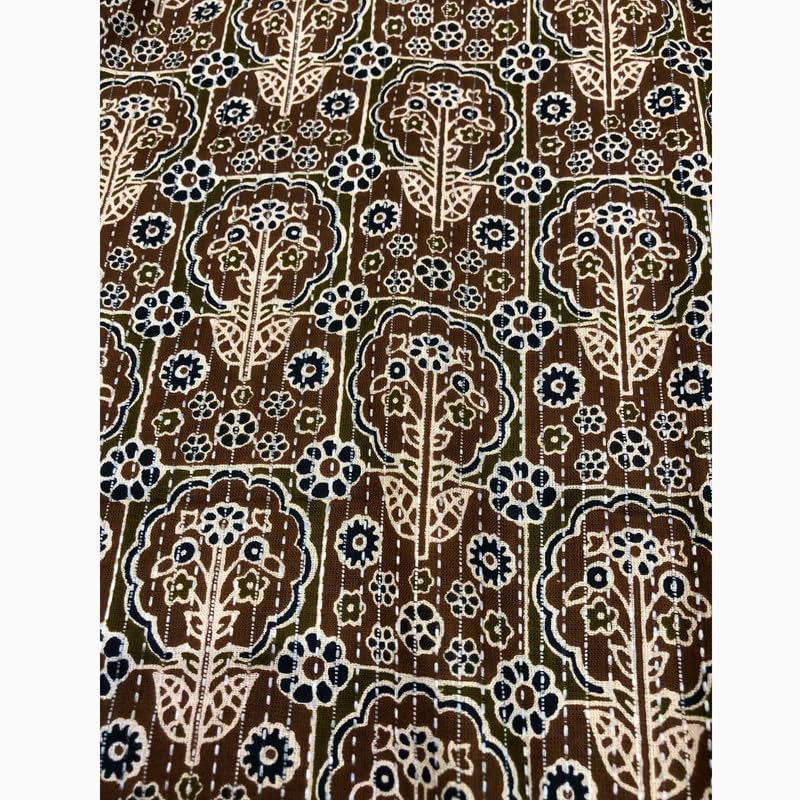 PALASH Cotton Natural Dye Hand Block Printed Unstitched Kurti Dress Fabric For Women Grey PAL.FAB.COT.94 (2.5 Meter) 1