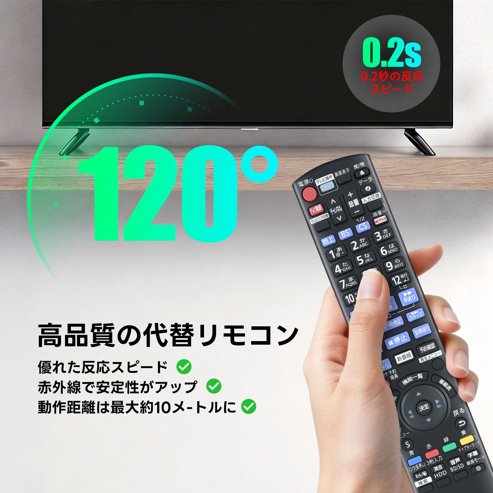 レコーダーリモコン N2QAYB001071 パナソニックブルーレイレコーダー用のリモコン bd ir6 リモコン ディーガリモコン DMR-BRZ1020 DMR-BRG2020対応 - 5
