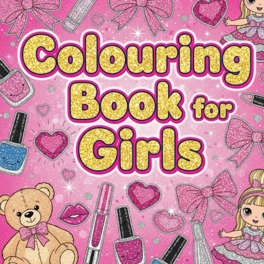 Cute & Girly Colouring Book: Sparkly, sweet & so much fun! Simple colouring pages for little girls