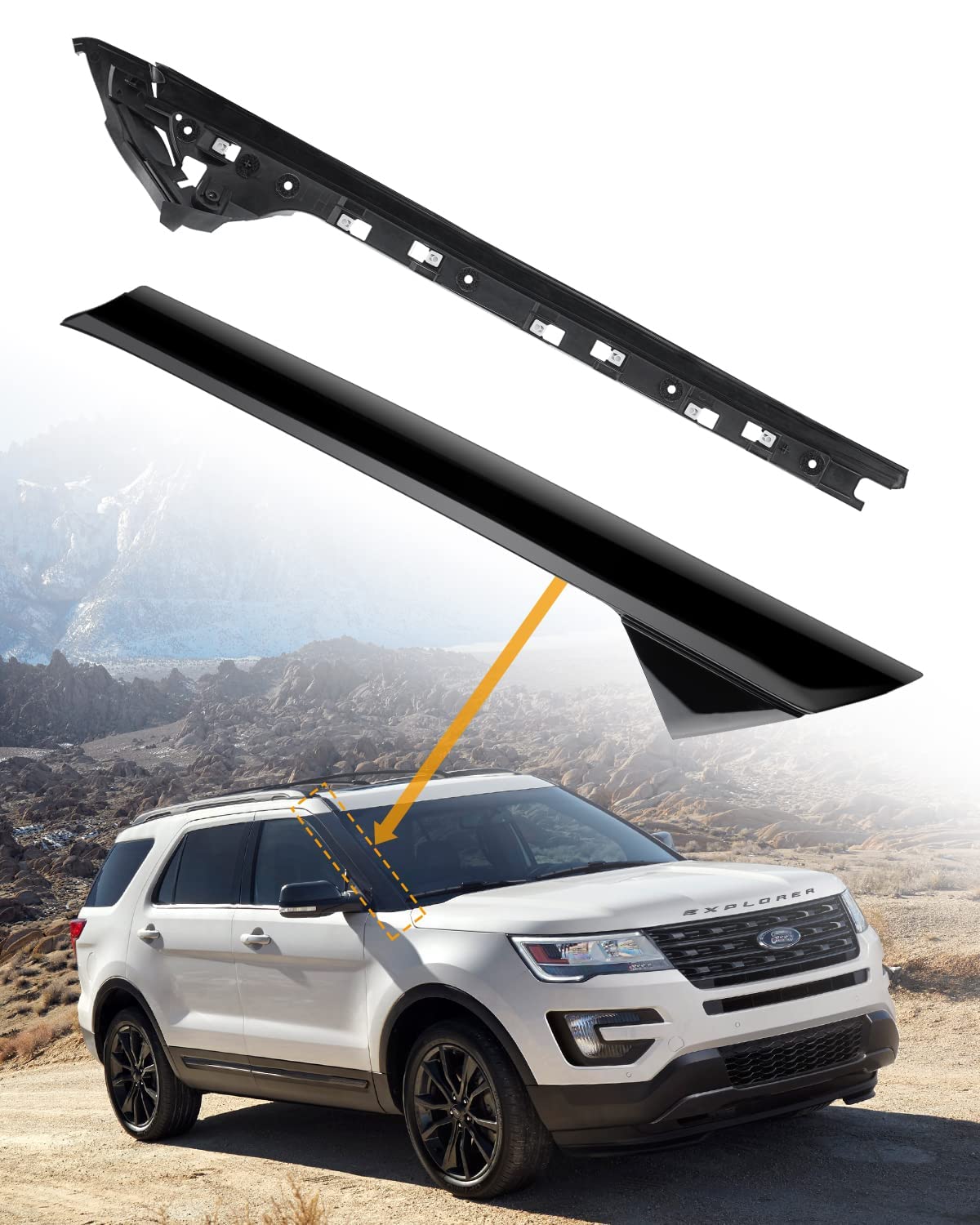 Photo 1 of SPARKWHIZ Windshield Trim for 2011-2019 Ford Explorer Passenger Side, Replacement for BB5Z-7803145-AA BB5Z-7803137-AB