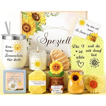 Giftota Gifts for Women 11-Piece Sunflower Gift Idea for Women Inspirational Gift Girlfriend Birthday Valentines Day Mothers Day Christmas Day Gift for Mum Sister Best Friend