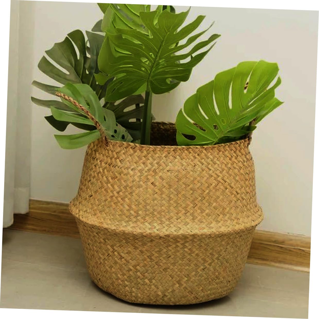 Woven Flower Basket Xmas Handheld Rattan Storage Basket for Flowers image 4