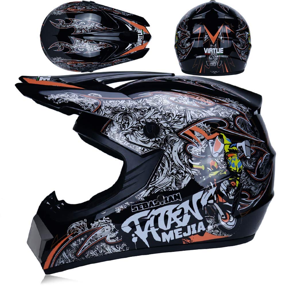 Zestaw kasków motocrossowych, dziecięcy kask rowerowy na całą twarz z goglami, rękawiczkami, maska do roweru górskiego, zestaw kasków, dla młodzieży mężczyzn, kobiet, dzieci, certyfikat DOT