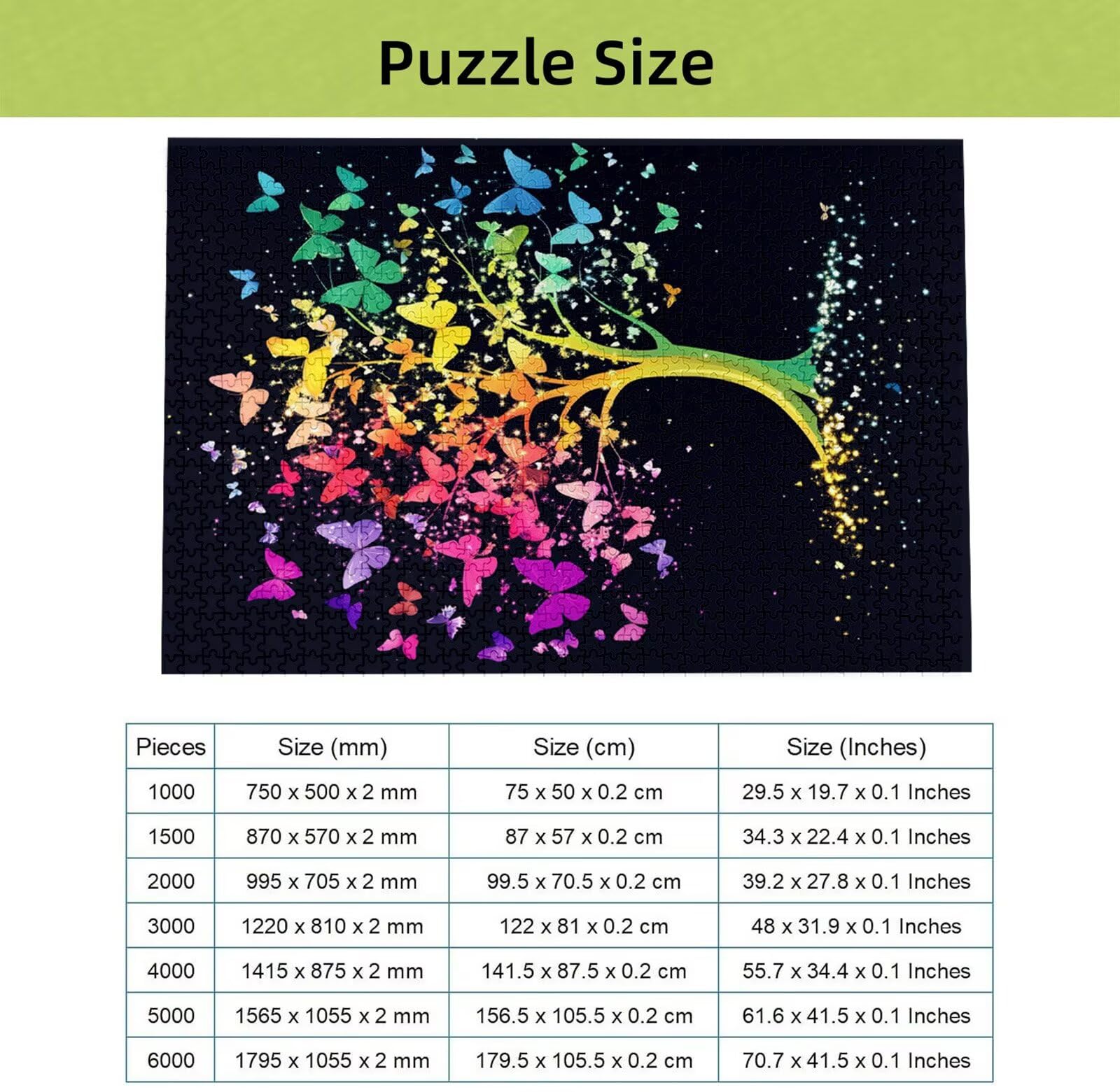 Puzzle 3000 sztuk motyli, 3000 sztuk puzzli drzewo dla dorosłych i nastolatków, drewniane puzzle z wykwintnym opakowaniem, rodzinne gry edukacyjne, prezenty świąteczne do domu H-6197