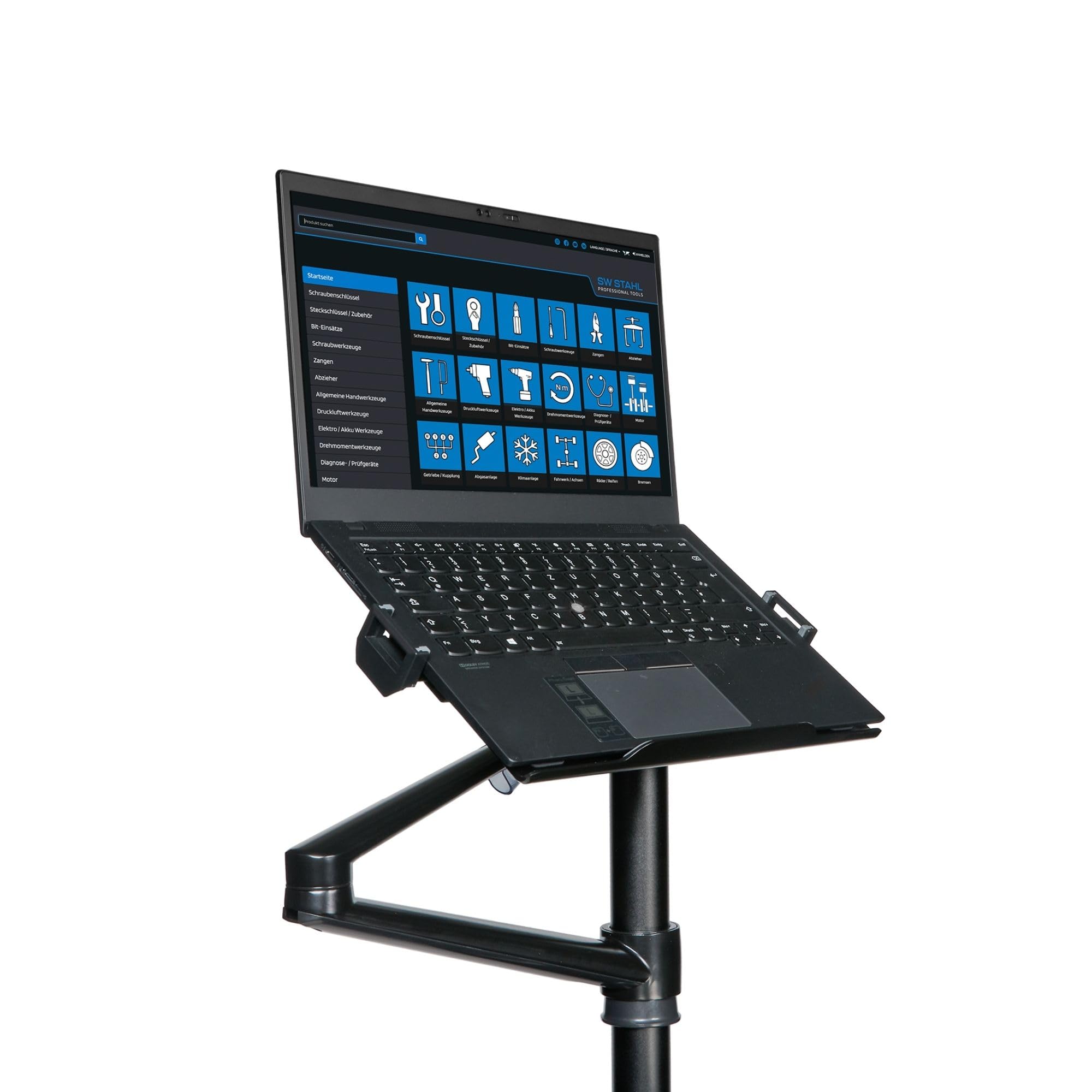 SW-Stahl 07124L Laptop Halter für Werkstattwagen - Tabletständer Schwarz