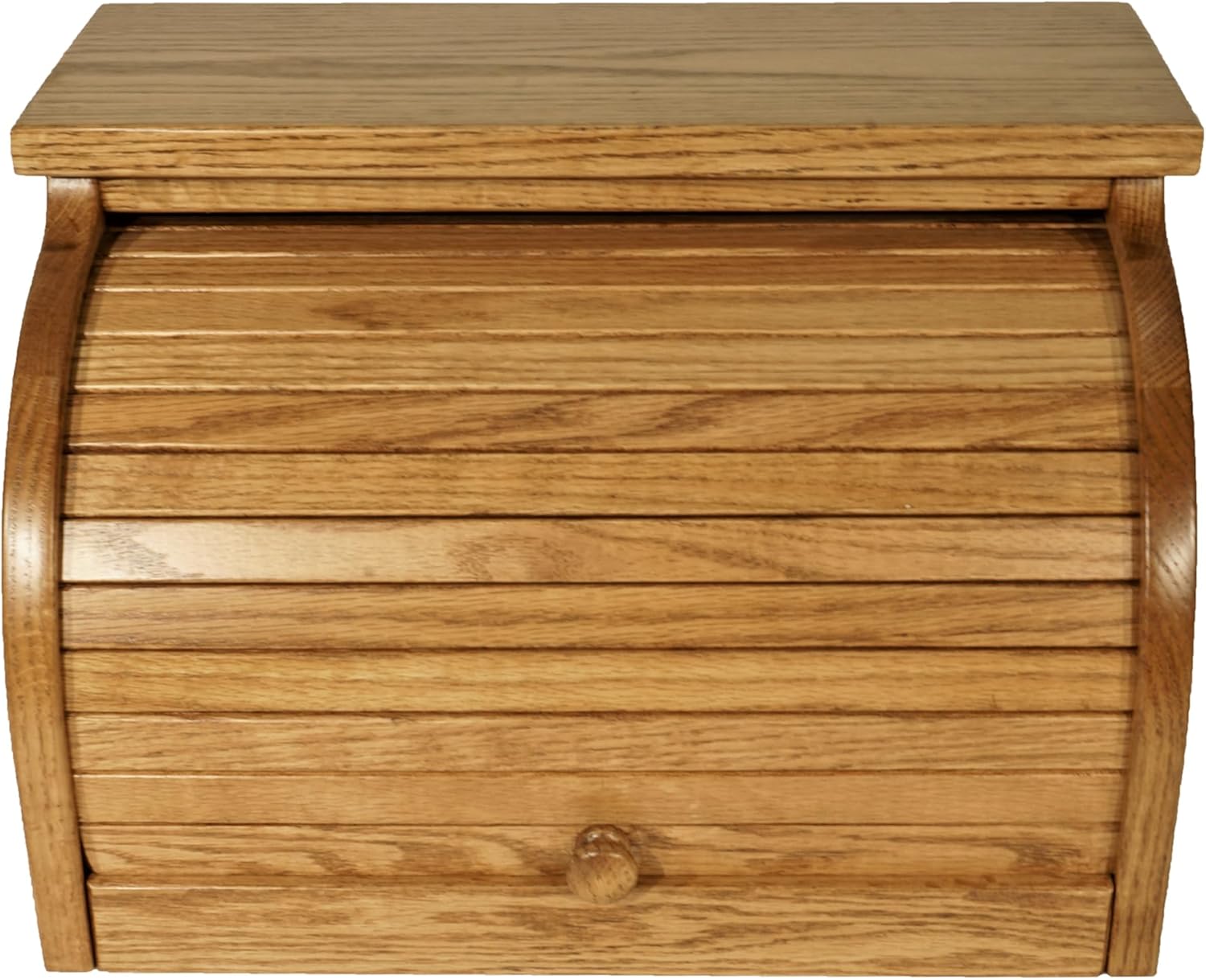 DutchCrafters Amish USA Made Solid Wood Countertop Bread Box, Bread Holder for Kitchen Counter, Large Bread Box for Kitchen Countertop (Oak - Chestnut)