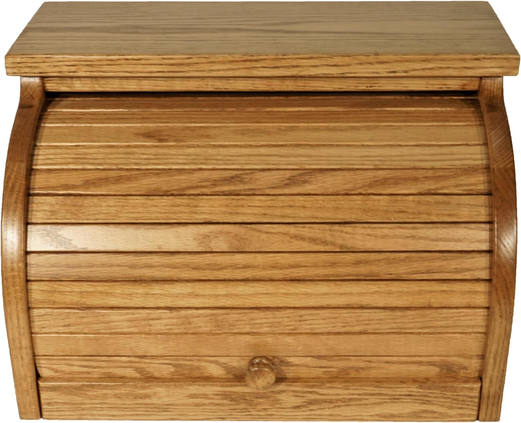 DutchCrafters Amish USA Made Solid Wood Countertop Bread Box, Bread Holder for Kitchen Counter, Large Bread Box for Kitchen Countertop (Oak - Chestnut)