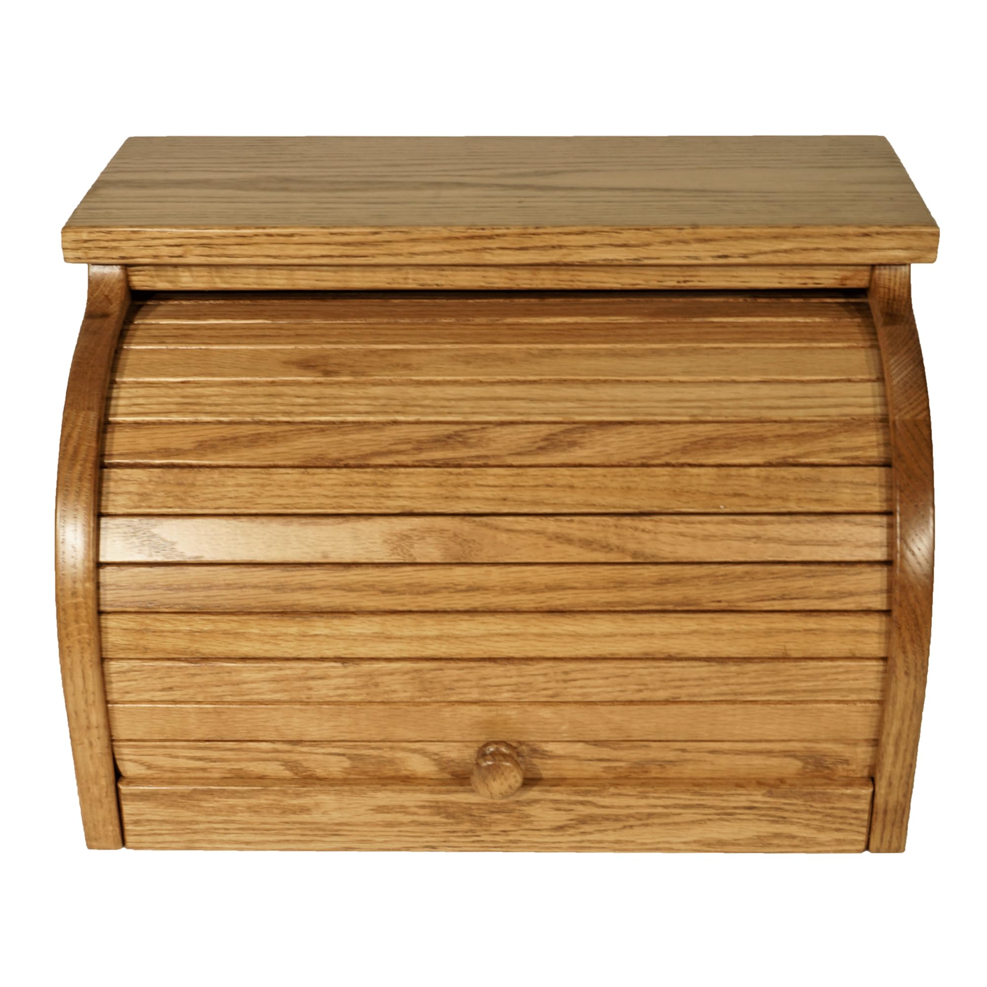 DutchCrafters Amish USA Made Solid Wood Countertop Bread Box, Bread Holder for Kitchen Counter, Large Bread Box for Kitchen Countertop (Oak - Chestnut)