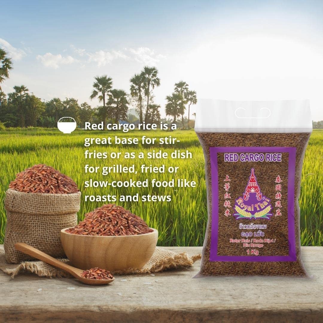 ROYAL THAI RICE - Riso rosso a grana lunga (3 x 1 kg)