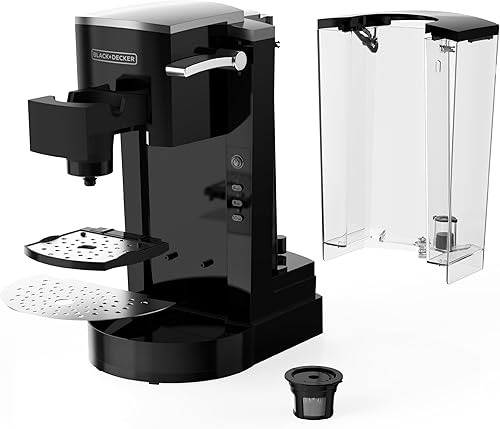 Miniatura 2 de BLACK+DECKER Cafetera K-Cup familiar de una sola porción depósito de agua grande de 50 onzas, compatibilidad versátil para café molido y K-Cup,