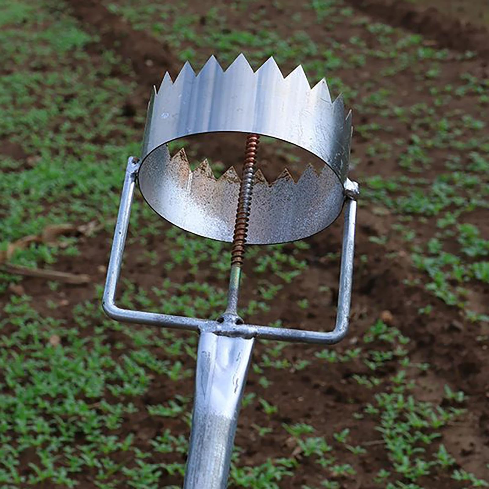Perforatrice de Film de paillage 10 cm avec poignée rétractable 44-75 cm Outils de creusage de Trous pour, Outils de Jardinage pour pelouse, légumes, Plantation, serres, tête en