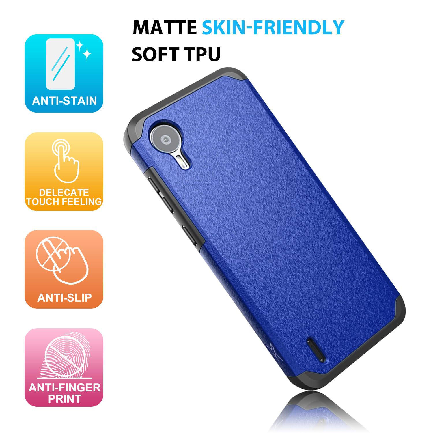 TJS Compatible For Cricket Outlast Case, AT&T Jetmore Case, With Tempered Glass - View #5