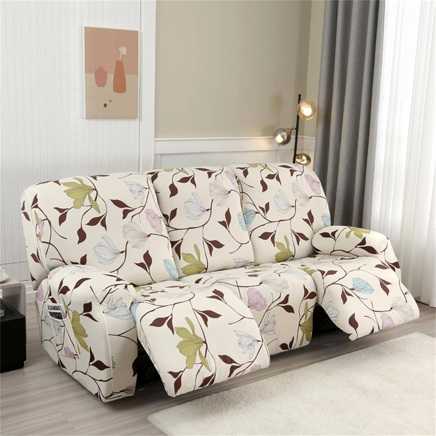 Recliner Sofa Covers Stretch Recliner Chair Slipcover 4/6/8 Pieces Seperately-Clean With Pocket,Reclining Chair Furniture Covers For Recliners Recliner Slipcovers For Large Furniture Protector ( Color