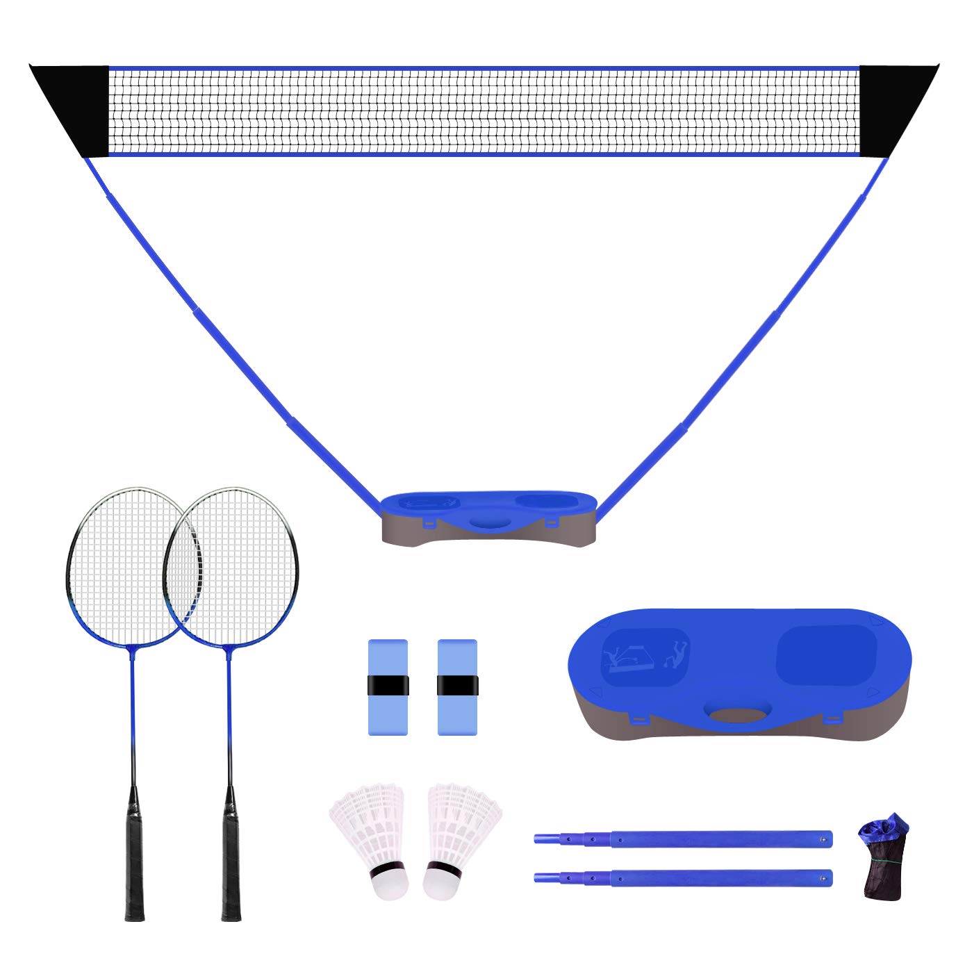 FBSPORT Portable Badminton Net Set with Storage Base, Folding