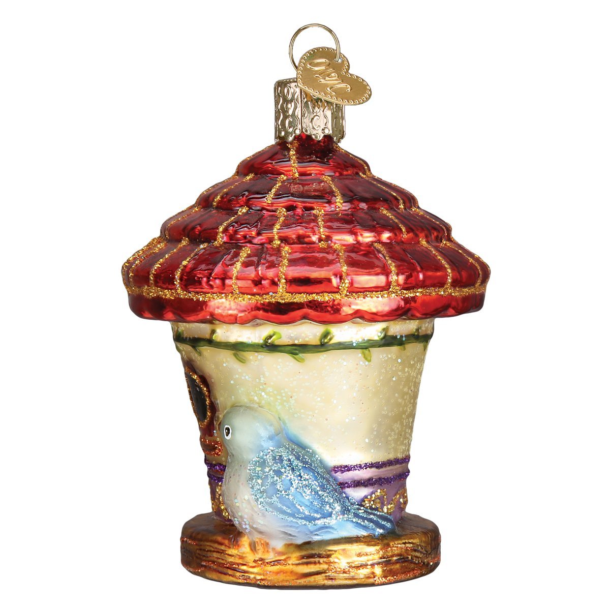 Old World Christmas Viejo Mundo Navidad Encantador Birdhouse Ornamento de Cristal soplado