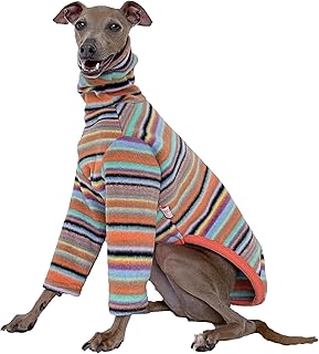 D Doggy Star Italian Greyhound Clothes Polar Fleece Sweater T Shirts Whippet for Dogs (S,Polar Rainbow)