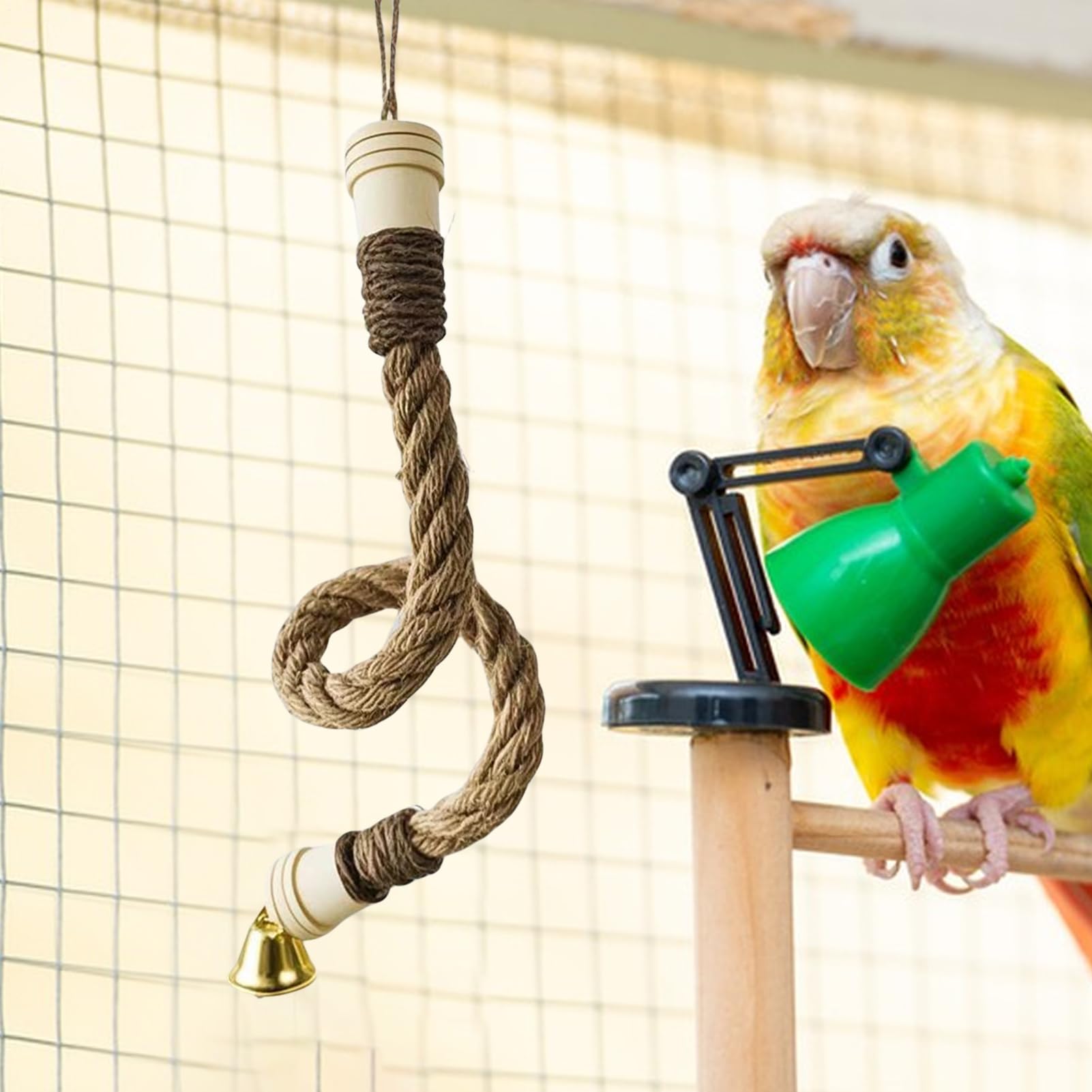 Bastoni da arrampicata per gabbie per uccelli – Altalena flessibile per voliera, balcone, terrazza, parrocchetti ondulati Conure