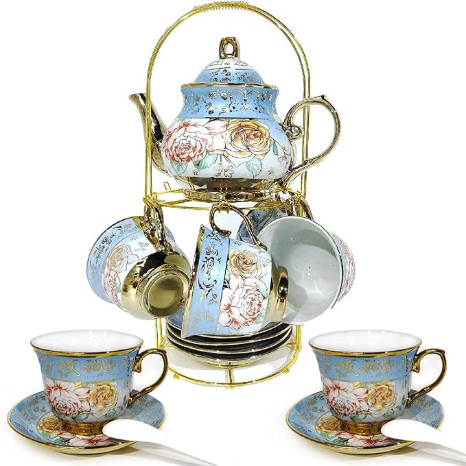 ruxinggu 20 PCS Tea Set Ceramics Tea Set Afternoon Tea Set Adult Tea