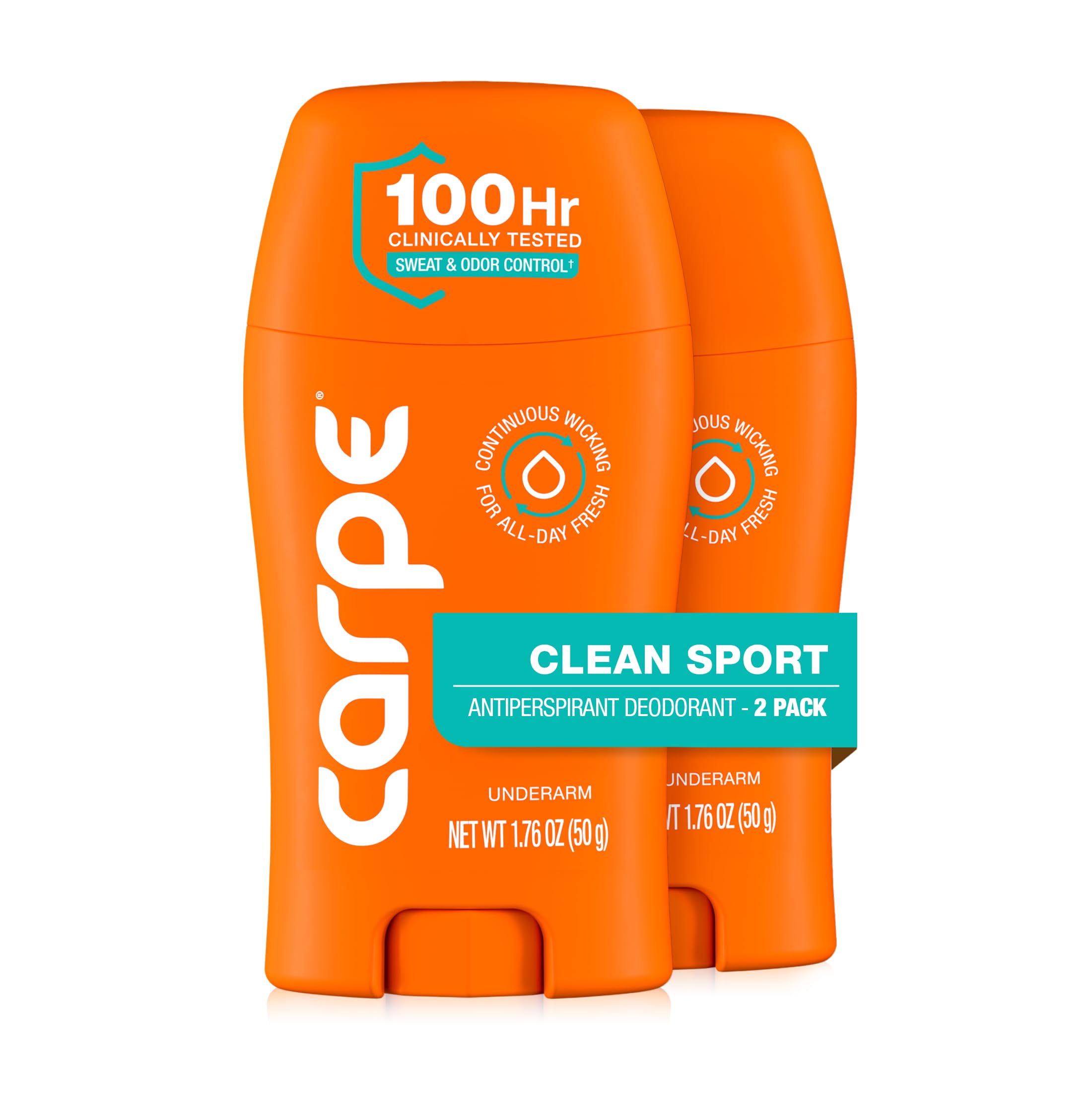 Deodorant Underarm Antiperspirant - Advanced Sweat & Odor Protection Formula - Sport Deodorant for Men & Women - Combat Excessive Sweating with Odor Control - Clean Sport Scent (Pack of 2)