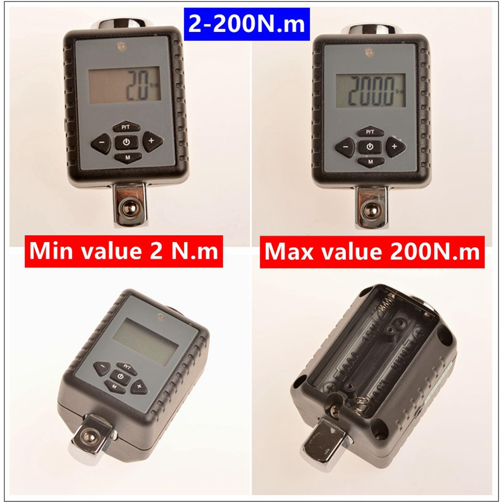 Chiave digitale regolabile con lettura LCD trasparente 2-200Nm adatta per biciclette montaggio mobili montaggio a vite S strumento